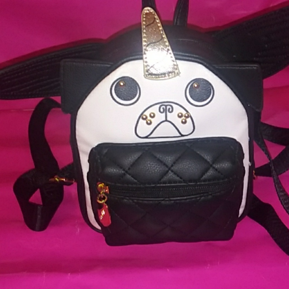 Betsey Johnson mini pug unicorn backpack